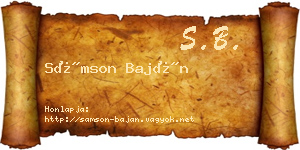 Sámson Baján névjegykártya